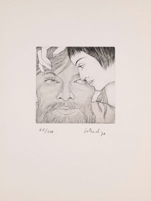 une image représentant un dessin d'un homme et d'une femme qui se regardent