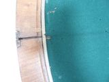 an image of a close up view of a round mirror
