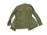 the back of a green jacket on a white background