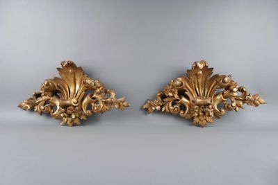 pair of antique gold leaf wall sconces