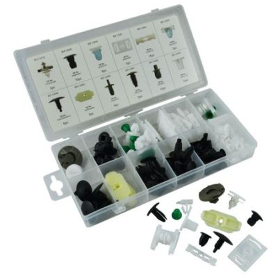 une boîte en plastique contenant un assortiment d'outils et de vis