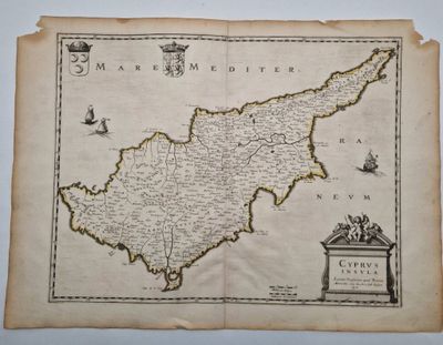 une vieille carte de l'île de Chypre