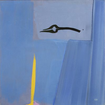 an image of a painting of a bird flying in the sky