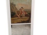 an image of a painting of a man riding a horse next to a window