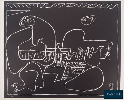 une image représentant un dessin en noir et blanc d'un homme avec une guitare