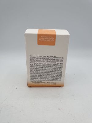 a white box with a brown label on it