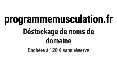 Nom de domaine programmemusculation.
