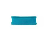 turquoise colored purse on white background with clipping for text