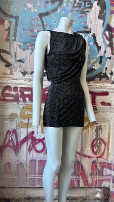 Robe courte T.38 A.VAUTHIER Série Cristal Dos nu et Châle intégré Mous