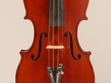 a close up of a violin with a bow on a white background