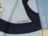 a close up of a tie with a boat on it