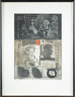 peinture représentant une photo en noir et blanc d'un homme et d'une femme