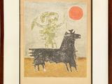 an image of a picture of a painting of a man riding a horse
