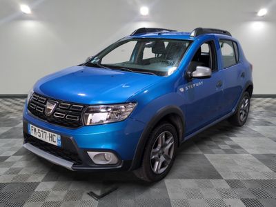 a picture of a blue dacia parked in a garage