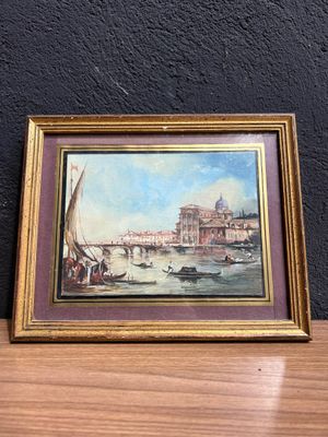 Grand Canal de Venise Huile Sur Toile encadrée ep XX dim hor…
