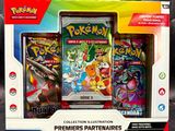 the box contains three different pokemon cards and a case of them