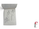 a drawing of a man and a woman standing next to each other