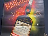 poster of a bottle of rum hanging on a wall in a room