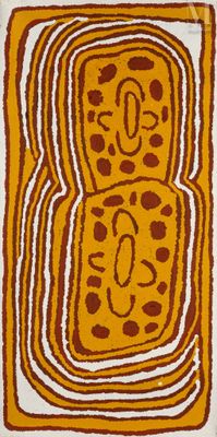 un gros plan sur une œuvre d'art représentant un visage