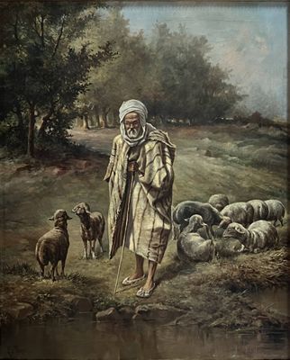 Gaspard DE TOURSKY (1849-1925) Le berger (1901) Huile sur to…