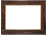 a wooden picture frame with a white background on a white background