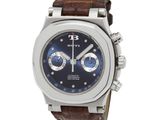 montre pour homme avec cadran bleu et bracelet en cuir marron