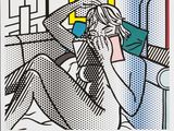 an image of a painting of a woman talking on a cell phone