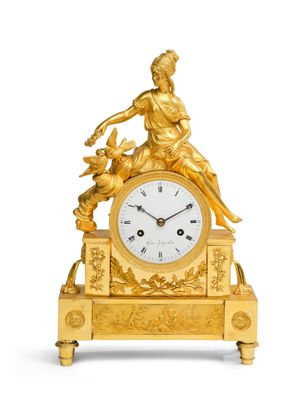 PENDULE À L'ALLÉGORIE en bronze ciselé et doré au mercure re…