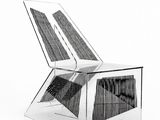 une image représentant une chaise fabriquée à partir d'un panneau solaire