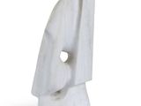 marble sculpture of an abstract figure on a white background