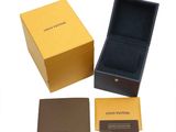 several different types of louis vuitton watches are shown in a box