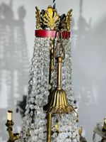 Lustre montgolfière électrifié en bronze doré à dix bras et … (photo 3)