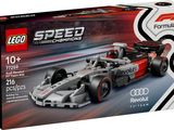 une boîte de voitures de course Lego sur fond blanc