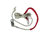 a rope with a carabine attached to it on a white background