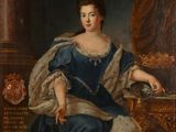tableau représentant une femme en robe bleue assise sur une chaise