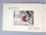 an open book with a picture of a man in a red coat