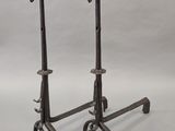 pair of antique cast iron candlesticks with lion heads