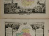 an old book with two maps of the country of england and wales