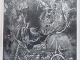 un dessin en noir et blanc représentant un homme et une femme dans une grotte
