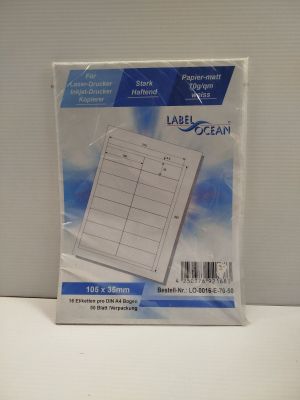 Lot de 50 feuilles - LABEL OCEAN - Étiquettes adhésives 105x…