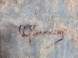 an image of a close up of a painting on a wall