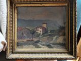 un tableau représentant un homme tenant une photo dans un cadre