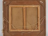 an old picture frame with a rope hanging from it ' s sides