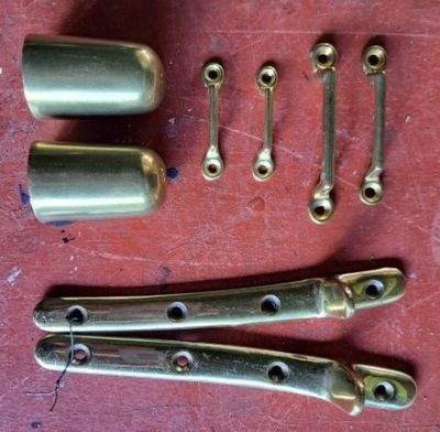 GARNITURE de brancards en laiton