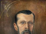 portrait d'un homme barbu et moustachu en costume