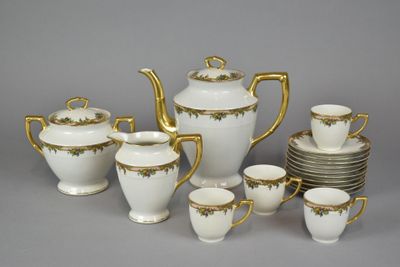 Limoges SIGMA - Partie de service à café en porcelaine blanc…