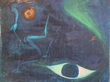 an image of a painting of an eye and a bird