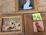 a person standing in front of a table with pictures on it