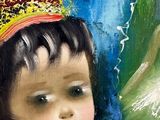 a painting of a little girl with a crown on her head