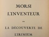 the cover of the book mori l ' inventeur du la decouvette de l ' ir